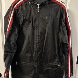 Sandro Black Windbreaker with Red and White Accents